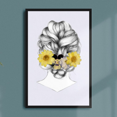 Flower Girl Modern Art Print
