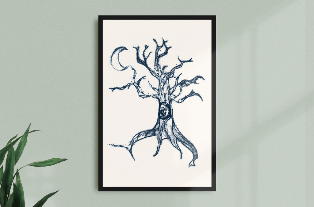 Mono Pattern Tree Tree Mono Print