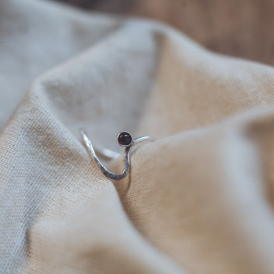 Jiya - Abstract Garnet Ring