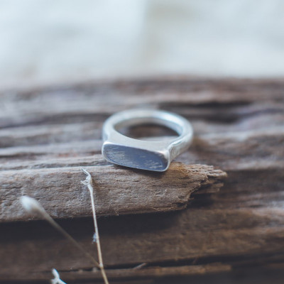 Quinn - Elongated Simple Signet Ring