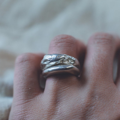 Nell - Chunky Molten Silver Ring
