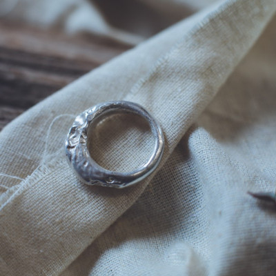 Nell - Chunky Molten Silver Ring