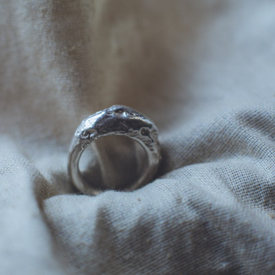 Nell - Chunky Molten Silver Ring