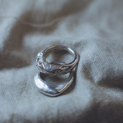 Nell - Chunky Molten Silver Ring