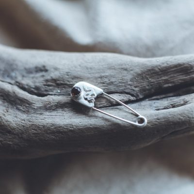 Bellamy - Amber Sterling Silver Safety Pin