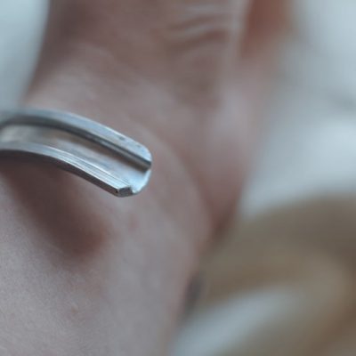 Sage - Sterling Silver Hair Tie Bracelet