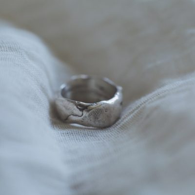Indigo - Thick Molten Unisex Thumb Ring