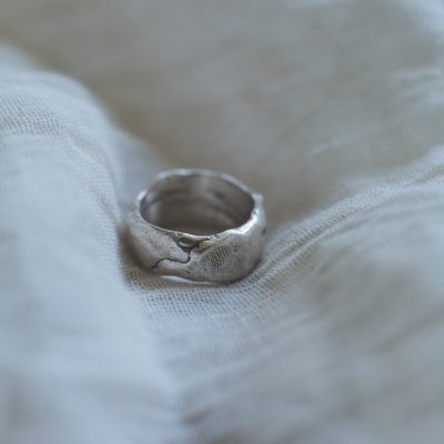 Indigo - Thick Molten Unisex Thumb Ring
