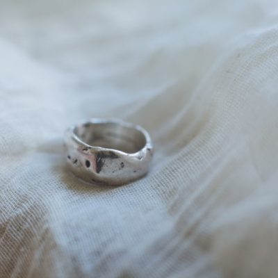 Indigo - Thick Molten Unisex Thumb Ring