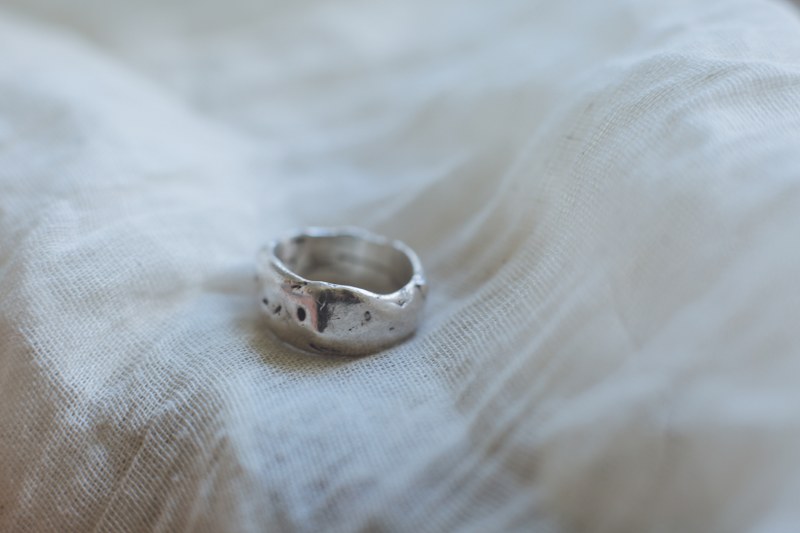 Indigo - Thick Molten Unisex Thumb Ring - Image 8