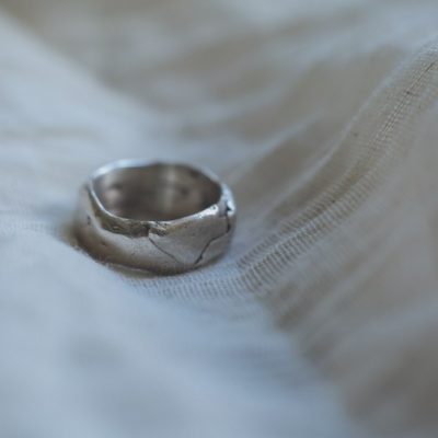 Indigo - Thick Molten Unisex Thumb Ring