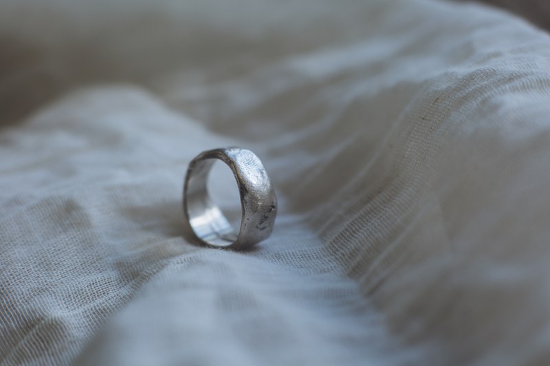 Indigo - Thick Molten Unisex Thumb Ring - Image 6