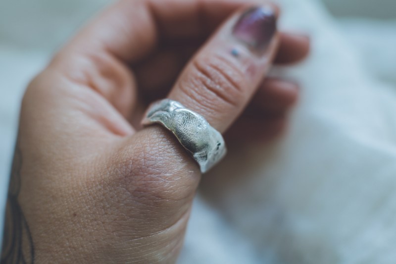 Indigo - Thick Molten Unisex Thumb Ring - Image 5