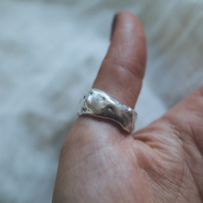 Indigo - Thick Molten Unisex Thumb Ring