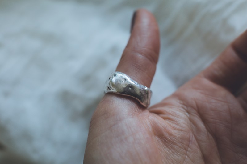 Indigo - Thick Molten Unisex Thumb Ring - Image 4