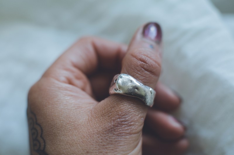 Indigo - Thick Molten Unisex Thumb Ring - Image 3