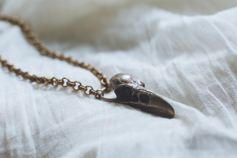 Anouk - Brass Crows Skull Necklace
