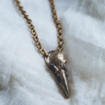 Anouk - Brass Crows Skull Necklace