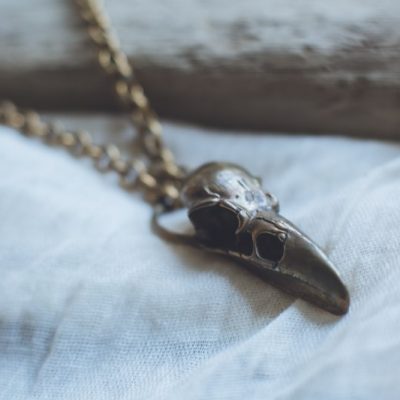Anouk - Brass Crows Skull Necklace