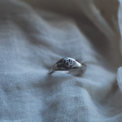 Amina - Silver Snake Signet Ring