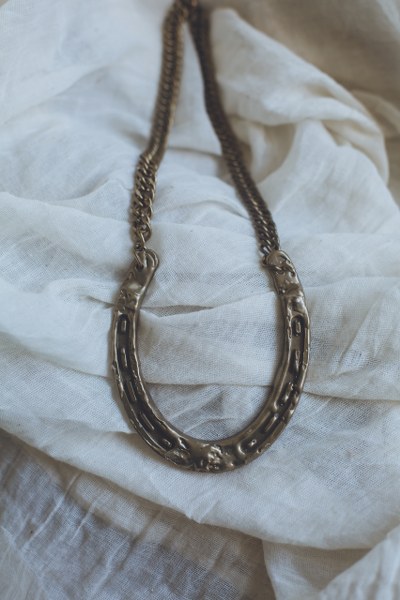 Cosima - Statement Brass Horseshoe Necklace - Image 2