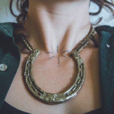 Cosima - Statement Brass Horseshoe Necklace